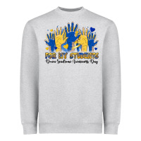 Heather Grey for my students down sendrome awareness day Heavyweight Sweatshirt - Artiststas
