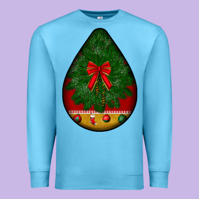 Christmas Teardrop Premium Sweatshirt Designed By Bundleandbundleshop