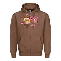 Chestnut valentines  day conchas and cafecito Zipper Hoodie - MaliasSmallBusiness