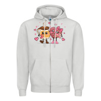 Dove Grey valentines  day conchas and cafecito Zipper Hoodie - MaliasSmallBusiness