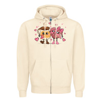 Sandshell valentines  day conchas and cafecito Zipper Hoodie - MaliasSmallBusiness
