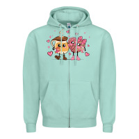 Seafoam valentines  day conchas and cafecito Zipper Hoodie - MaliasSmallBusiness