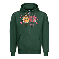 Sports Green valentines  day conchas and cafecito Zipper Hoodie - MaliasSmallBusiness