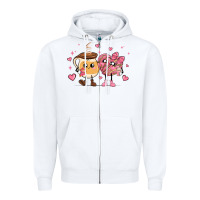 White valentines  day conchas and cafecito Zipper Hoodie - MaliasSmallBusiness