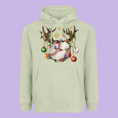 Baseball Horn Christmas Heavyweight Hoodie Designed By Bundleandbundleshop