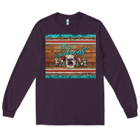 Plum show mom aztec cowhide leopard heifer Long Sleeve Tee - Artiststas