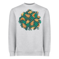 Heather Grey christmas gingerbread cookies patch Heavyweight Sweatshirt - BundleAndBundleShop