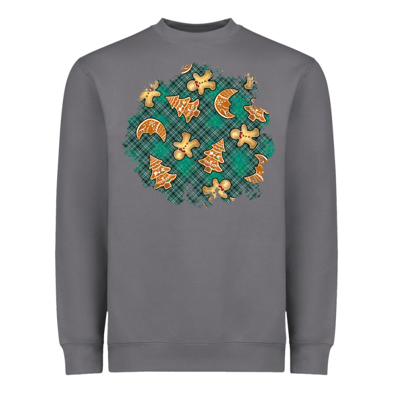 Christmas Gingerbread Cookies Patch Heavyweight Sweatshirt by BundleAndBundleShop | Teevron