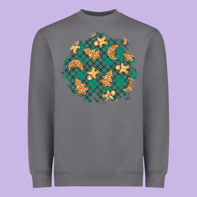 Christmas Gingerbread Cookies Patch Heavyweight Sweatshirt Designed By Bundleandbundleshop