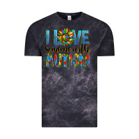 Cloud Black ı love someone with autism Vintage Tee - AdoDesignShop