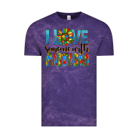 Cloud Purple ı love someone with autism Vintage Tee - AdoDesignShop