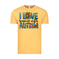 Vintage Mustard ı love someone with autism Vintage Tee - AdoDesignShop