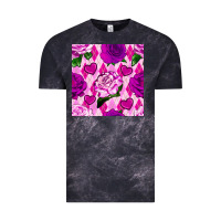 Cloud Black valentines day roses and diamond plaid seamless pattern Vintage Tee - BundleAndBundleShop