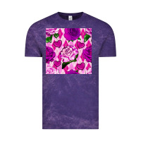 Cloud Purple valentines day roses and diamond plaid seamless pattern Vintage Tee - BundleAndBundleShop