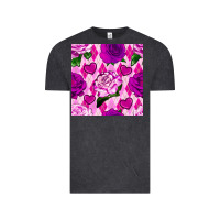 Vintage Black valentines day roses and diamond plaid seamless pattern Vintage Tee - BundleAndBundleShop