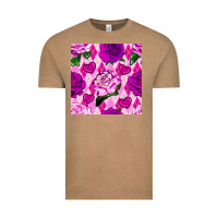 Valentines Day Roses And Diamond Plaid Seamless Pattern Vintage Tee | Teevron