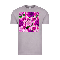 Vintage Zinc valentines day roses and diamond plaid seamless pattern Vintage Tee - BundleAndBundleShop