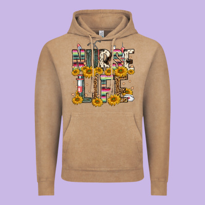 Nurse Life Vintage Hoodie Designed By Fadigitalartstudio