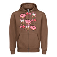 Chestnut valentines day doodles Zipper Hoodie - MaliasSmallBusiness