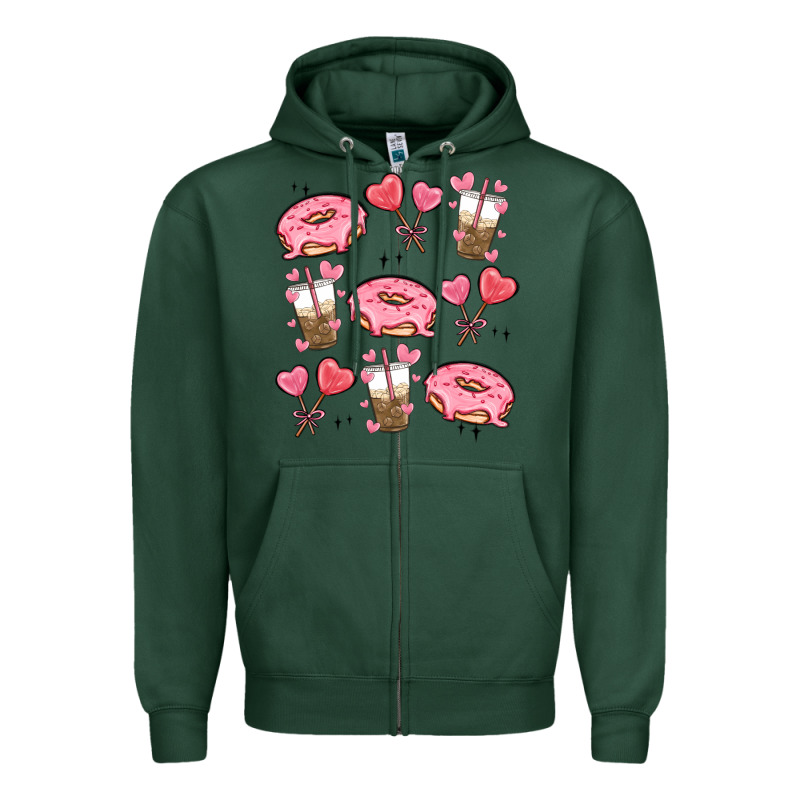 Valentines Day Doodles Zipper Hoodie by MaliasSmallBusiness | Teevron