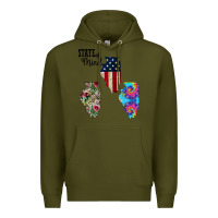 Army Green Im in a Fishing State of Mind Illinois Premium Hoodie - Bettercallsaul