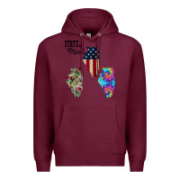 Burgundy Im in a Fishing State of Mind Illinois Premium Hoodie - Bettercallsaul