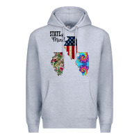 Heather Grey Im in a Fishing State of Mind Illinois Premium Hoodie - Bettercallsaul