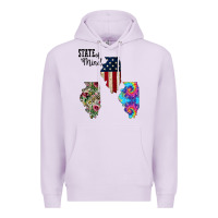 Lilac Im in a Fishing State of Mind Illinois Premium Hoodie - Bettercallsaul