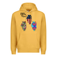 Mustard Im in a Fishing State of Mind Illinois Premium Hoodie - Bettercallsaul