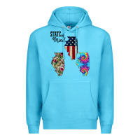 Ocean Blue Im in a Fishing State of Mind Illinois Premium Hoodie - Bettercallsaul