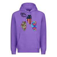 Purple Im in a Fishing State of Mind Illinois Premium Hoodie - Bettercallsaul