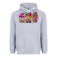Heather Grey Mardi Gras Gnomies Cakes Flowers And Balloon Heavyweight Hoodie - BundleAndBundleShop