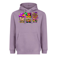 Lavender Mardi Gras Gnomies Cakes Flowers And Balloon Heavyweight Hoodie - BundleAndBundleShop