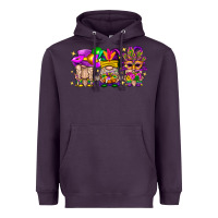 Plum Mardi Gras Gnomies Cakes Flowers And Balloon Heavyweight Hoodie - BundleAndBundleShop