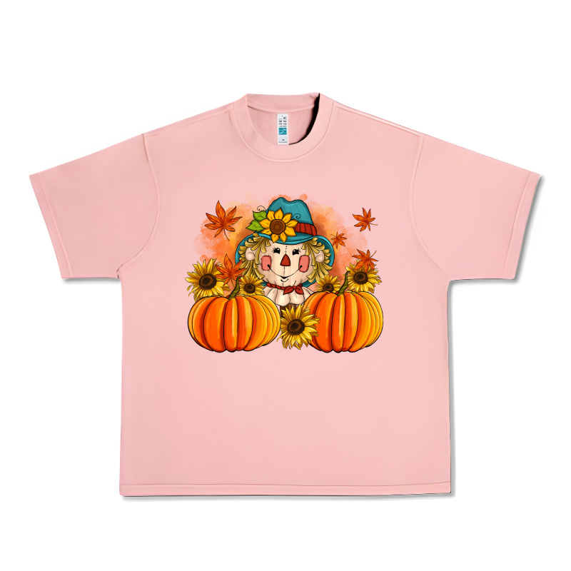 Fall Scarecrow With Pumpkins Urban Heavy Tee by Artiststas | Teevron