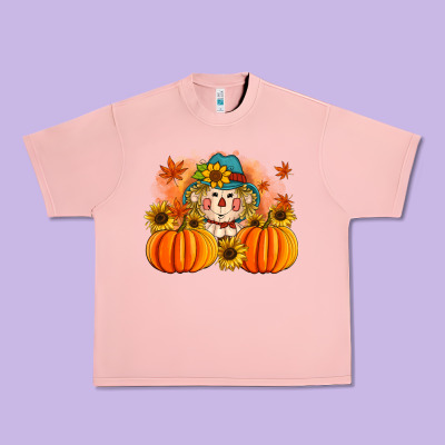 Fall Scarecrow With Pumpkins Urban Heavy Tee Designed By Artiststas