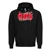 Black valentine mama Zipper Hoodie - MaliasSmallBusiness