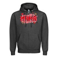 Charcoal Heather valentine mama Zipper Hoodie - MaliasSmallBusiness