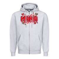 Heather Grey valentine mama Zipper Hoodie - MaliasSmallBusiness