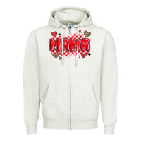 Oatmeal Heather valentine mama Zipper Hoodie - MaliasSmallBusiness