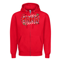 Red valentine mama Zipper Hoodie - MaliasSmallBusiness