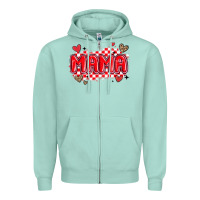 Seafoam valentine mama Zipper Hoodie - MaliasSmallBusiness