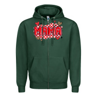 Sports Green valentine mama Zipper Hoodie - MaliasSmallBusiness