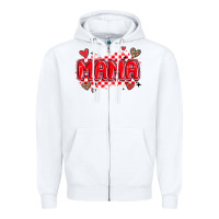White valentine mama Zipper Hoodie - MaliasSmallBusiness