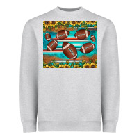 Heather Grey football turquoise sunflower Heavyweight Sweatshirt - JahusDesignShop