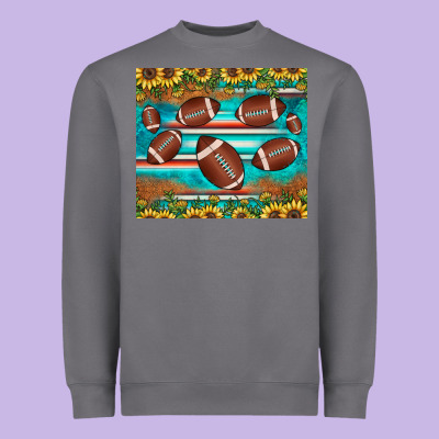 Football Turquoise Sunflower Heavyweight Sweatshirt Designed By Jahusdesignshop