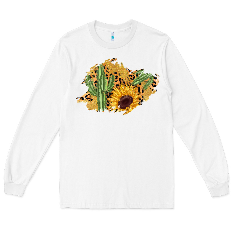 Cactus Leopard Sunflower Glitter  Patch Long Sleeve Tee by AdoDesignShop | Teevron