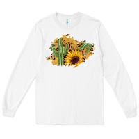 White cactus leopard sunflower glitter  patch Long Sleeve Tee - AdoDesignShop