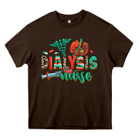 Chocolate Brown dialysis nurse Heavy Core Tee - RanaPortraitStore