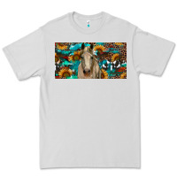 Dove Grey Horse With Sunflowers Aztec And Cowhide Premium Tee - RanaPortraitStore